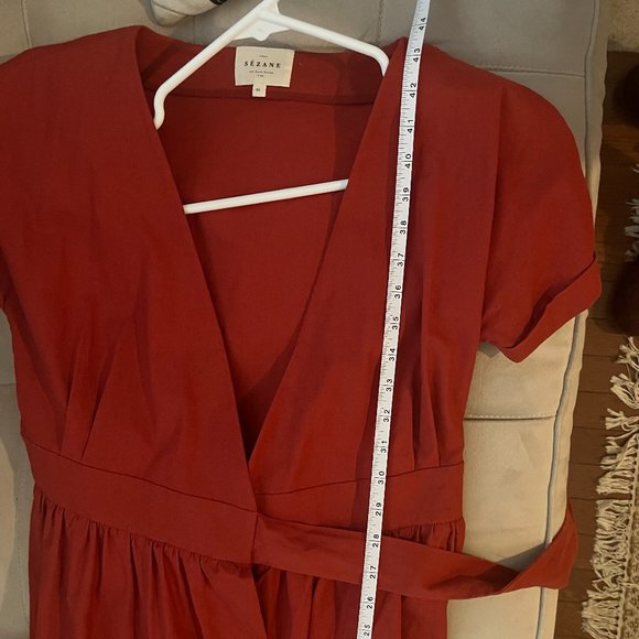 Sezane Rust Wrap Dress - Picture 10 of 13